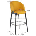 New Design Yellow leather Potocco Velis Bar Stool